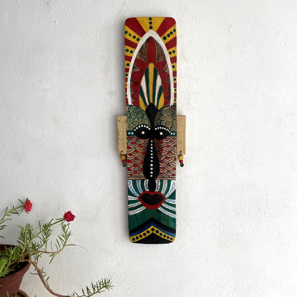 Wooden Long Hand Painted Mask - Chinhhari Arts store