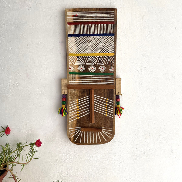 Wooden Long Hand Painted Mask - Chinhhari Arts store